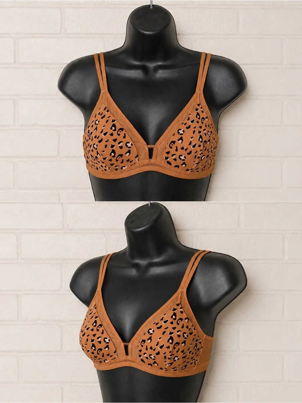 LIVELY The Busty Stripe Mesh Bralette in Cheetah Print 🐆 SZ S NWOT